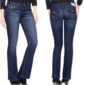 True Religion Low Rise Bootcut Slight Strech Women's Blue Tall Jeans Size 29